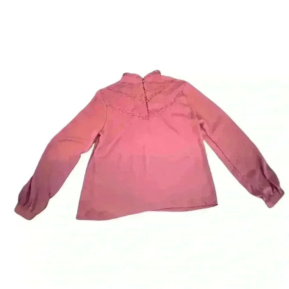 Charlotte Russe Mauve High-Neck Lace Detail Blouse - Medium - Picture 5 of 7